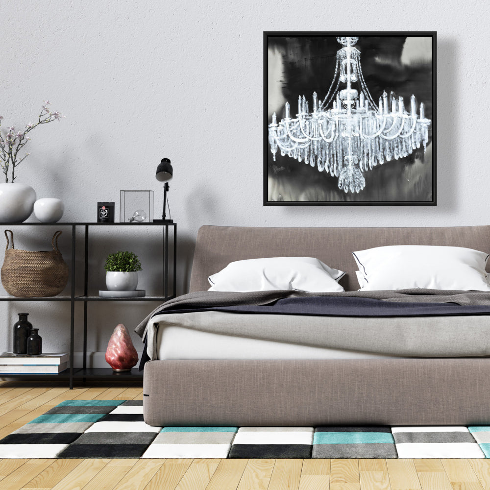 Toile encadrée « Glam Chandelier » | Décoration de chambre contemporaine