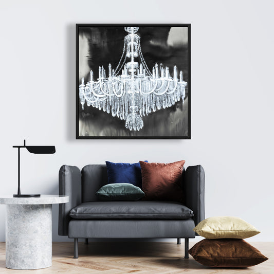 Toile encadrée « Glam Chandelier » | Décoration de chambre contemporaine