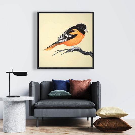 Realistic Little Bird Canvas | Framed Animal Art for Home Decor
