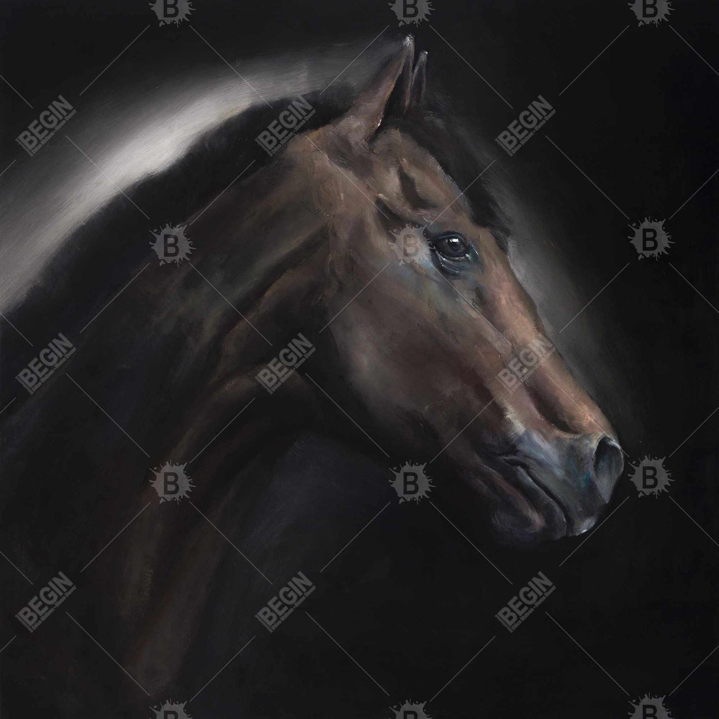 Loneliness Horse Rustic Canvas - Framed Office Home Decor