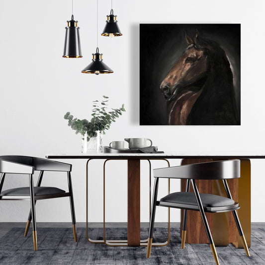 Toile Spirit le Cheval | Décoration de chambre rustique avec animaux de la ferme