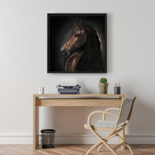 Brown Bedroom Farm Animals Canvas - Spirit the Horse Decor