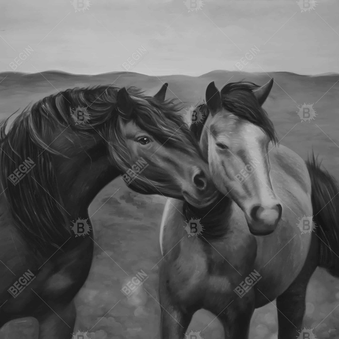 Tenderness Monochrome Farm Animals Framed Canvas | Home Decor