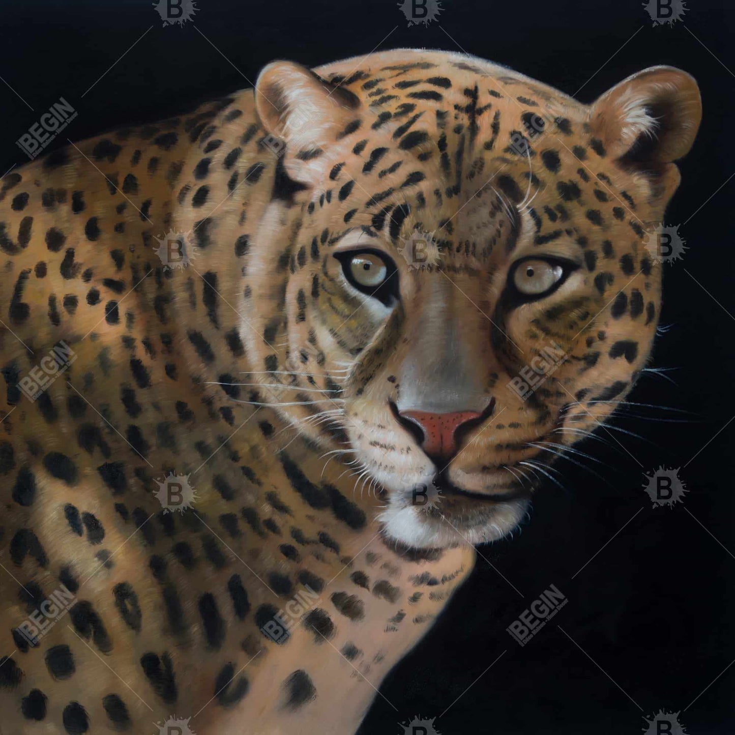 Realistic Fierce Leopard Canvas | Brown African Feline Decor