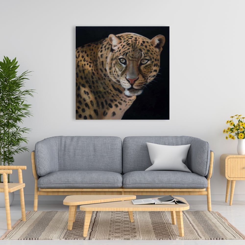 Realistic Fierce Leopard Canvas - Feline African Decor