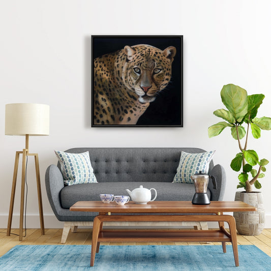 Realistic Fierce Leopard Canvas | Brown African Feline Decor
