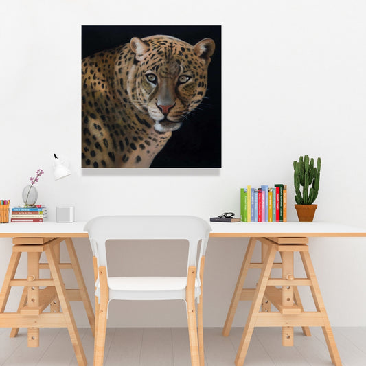 Realistic Fierce Leopard Canvas - Feline African Decor