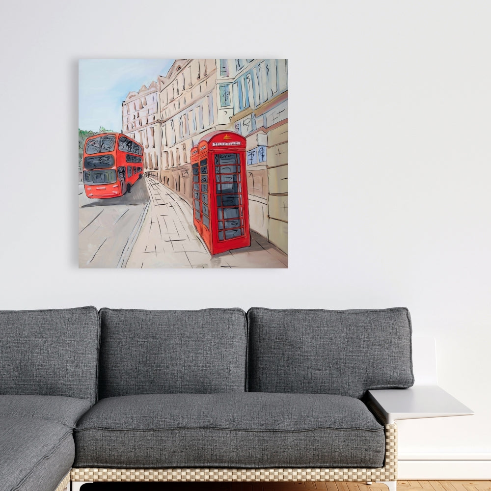 Industrial Bedroom Canvas - London Bus & Telephone Booth Decor