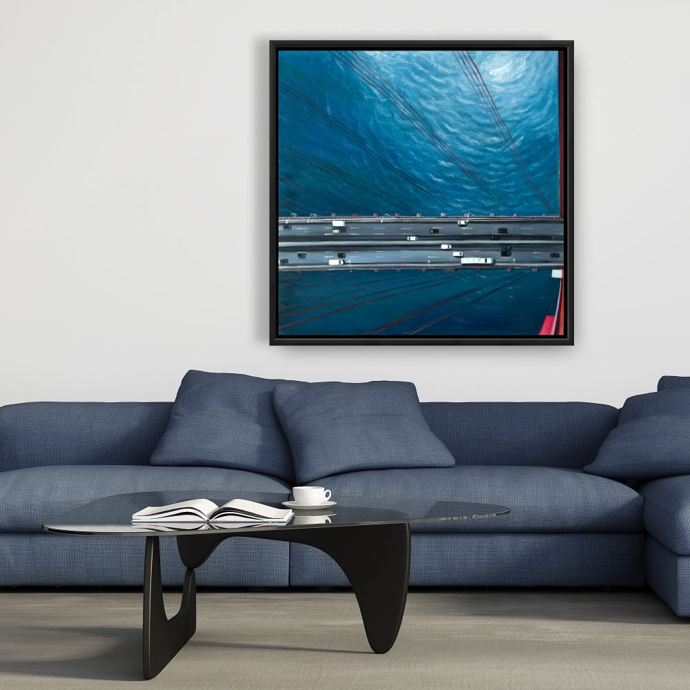 Golden Gate Traffic | American Bedroom Sea Framed Canvas Decor
