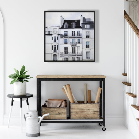 Building Industrial Cities Canvas - Seine River Home Decor Art