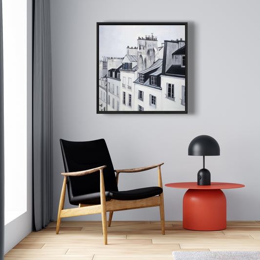 Historical Buildings Blue Bedroom Framed Canvas | Home Decor