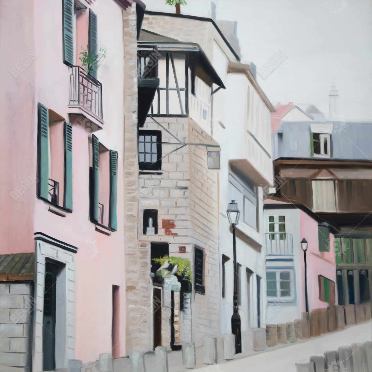 Montmartre Paris Street Canvas | Bedroom Wall Art Decor