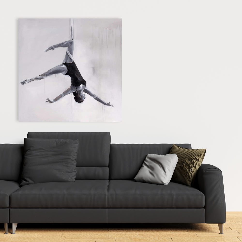Dancer on Aerial Silks Canvas | Monochrome Home Decor
