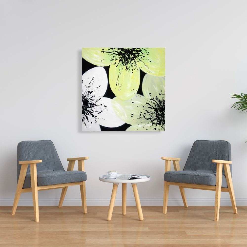 White & Yellow Petals Canvas | Floral & Botanical Home Decor