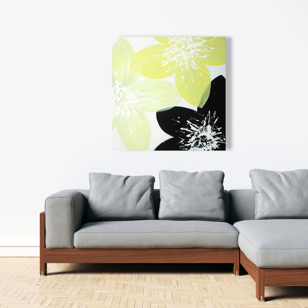 Romantic Yellow Flowers Canvas | Botanical Bedroom Decor