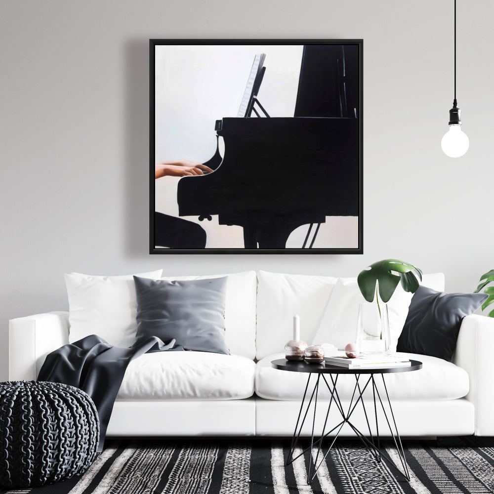 Toile « Mélodie romantique » | Cadre blanc | Décoration murale