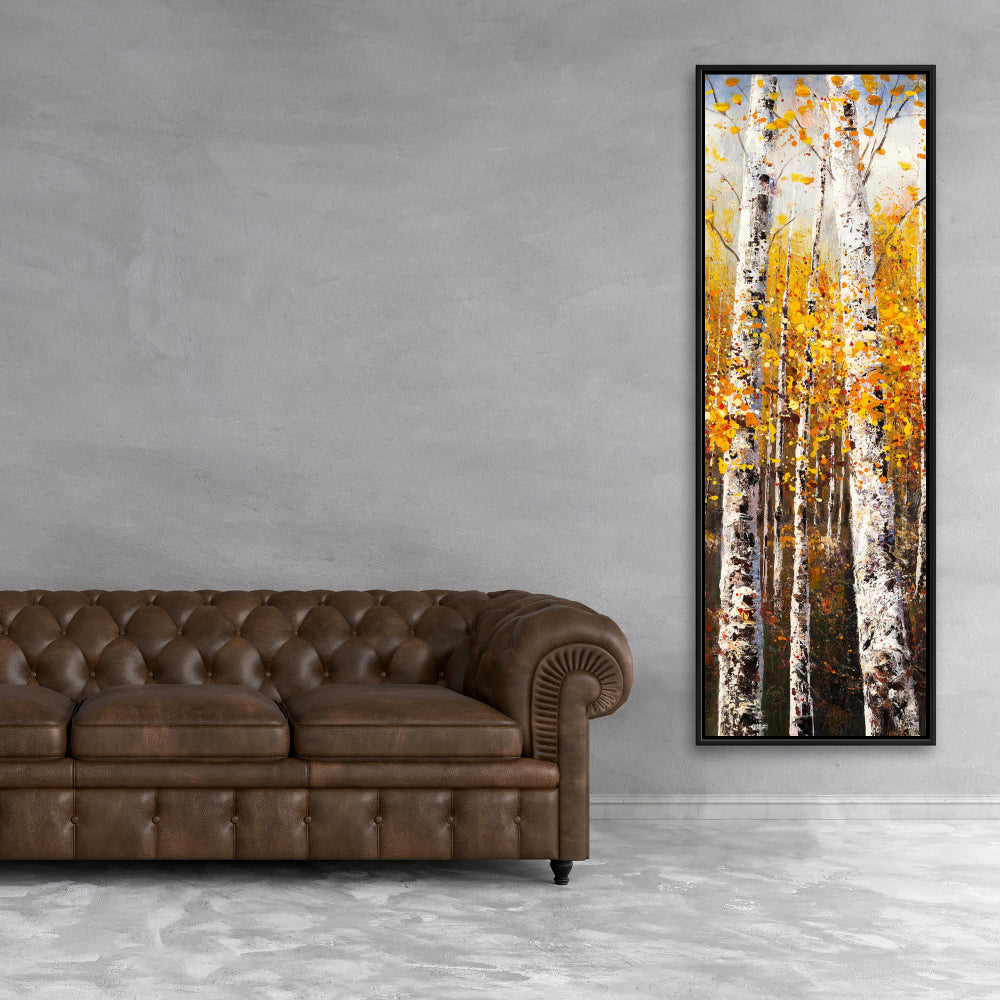 Toile encadrée – Bouleaux par Sunny Day | Décoration d'intérieur contemporaine