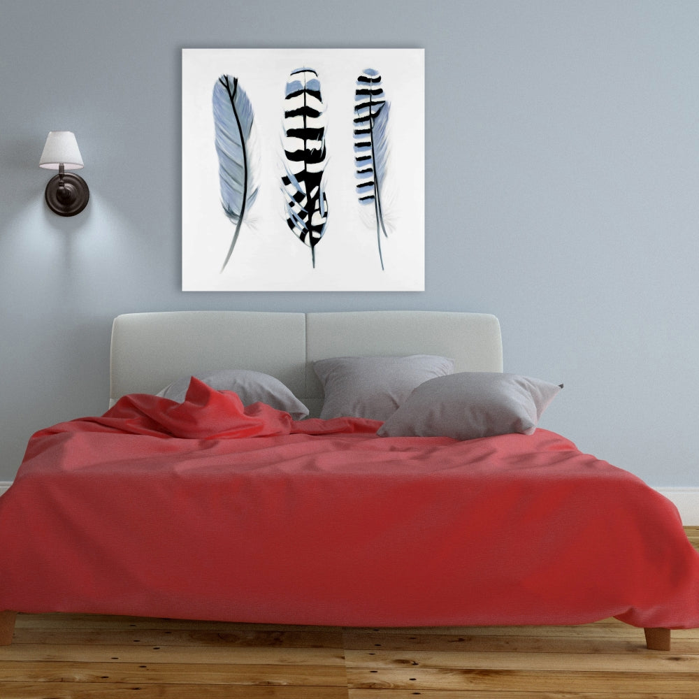 Blue Bohemian Animals Canvas - Delicate Feathers Home Decor