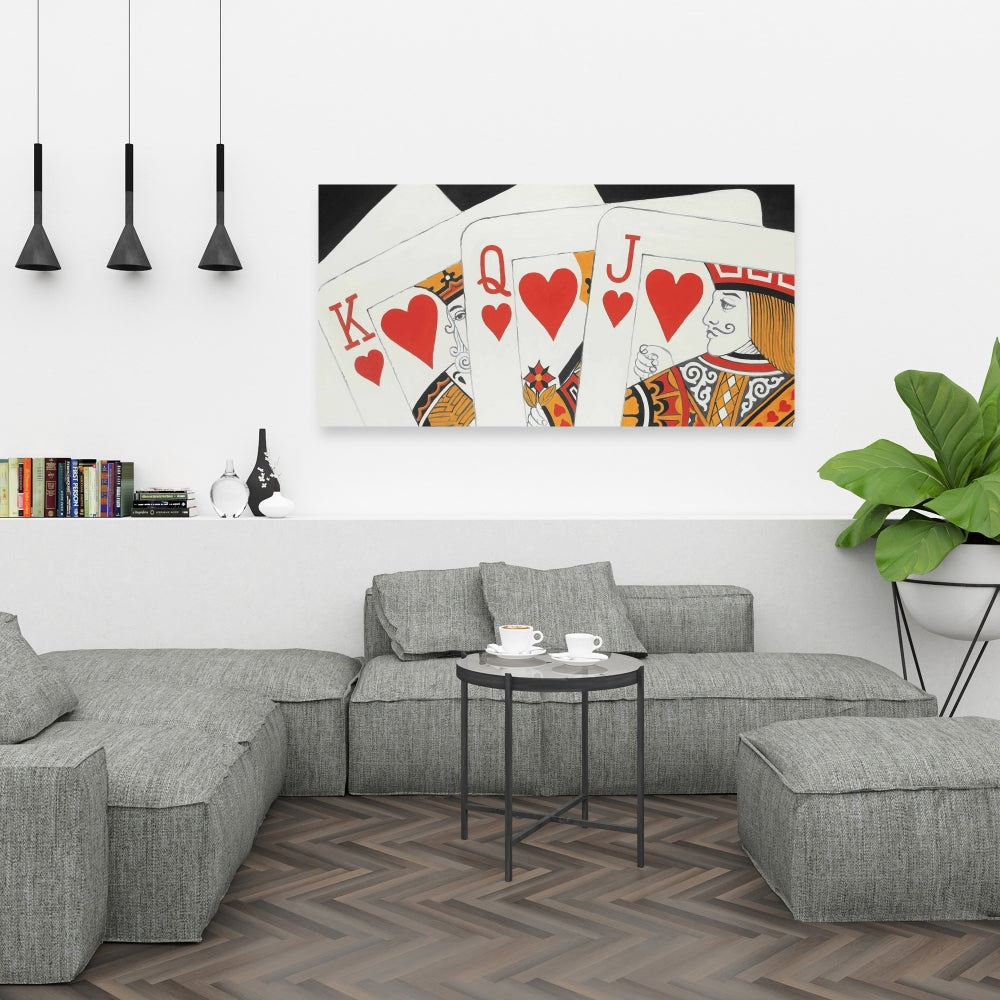 Heart Royal Flush Canvas | Hyperrealist Home Decor Art