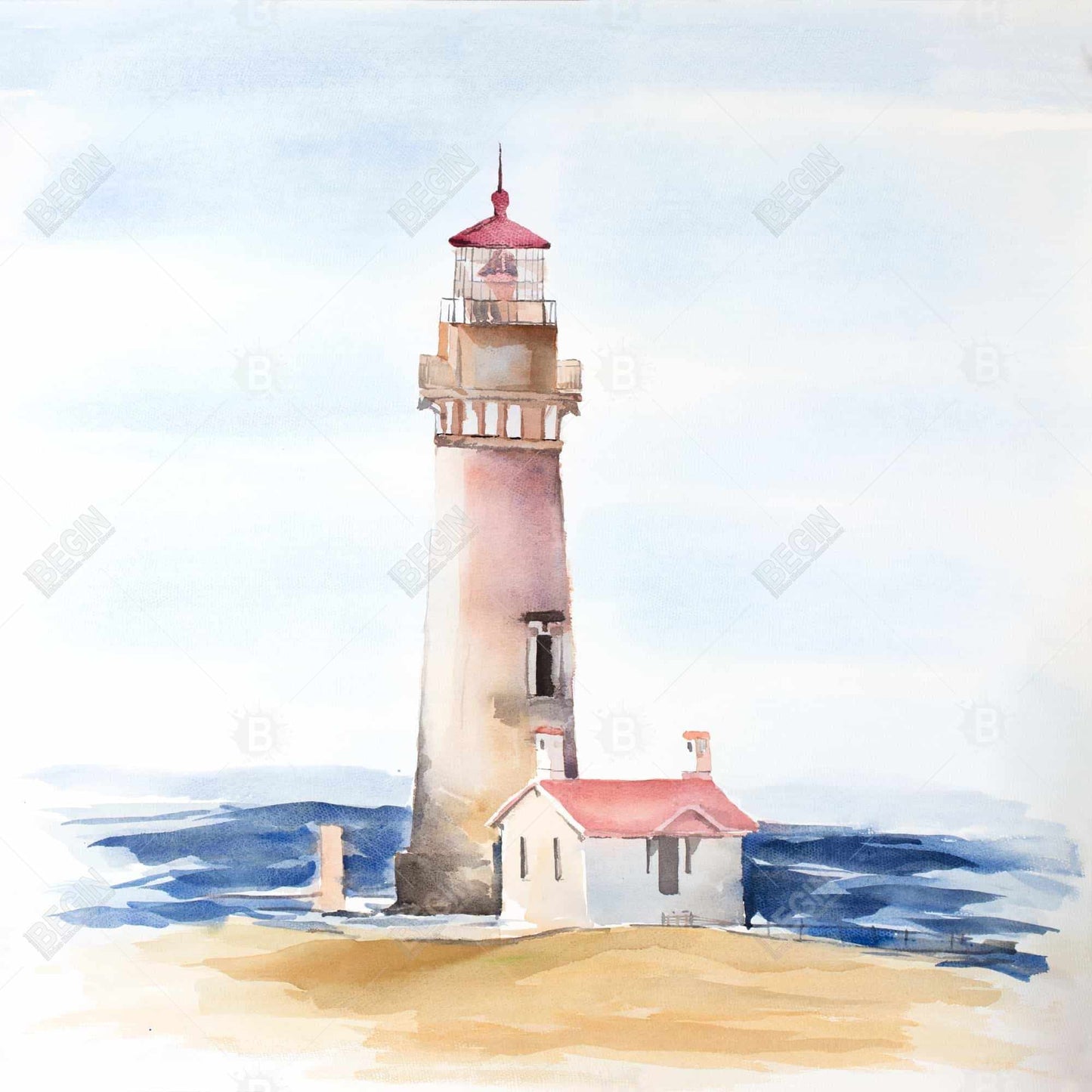 Oregon Yaquina Head Lighthouse Canvas | Coastal Bedroom Decor