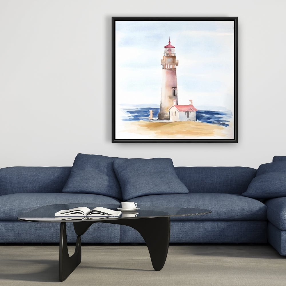 Toile du phare de Yaquina Head, Oregon - Décoration côtière marine