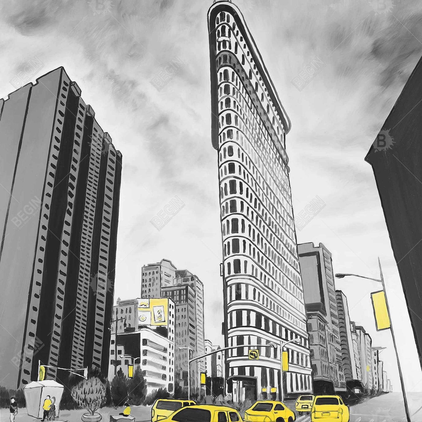 Flatiron Building to NYC Canvas | Home Decor City Outline