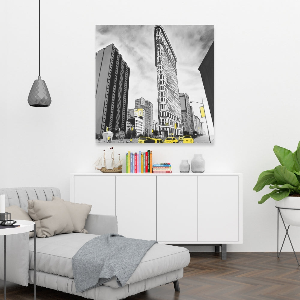 Flatiron Building to NYC Canvas | Home Decor City Outline