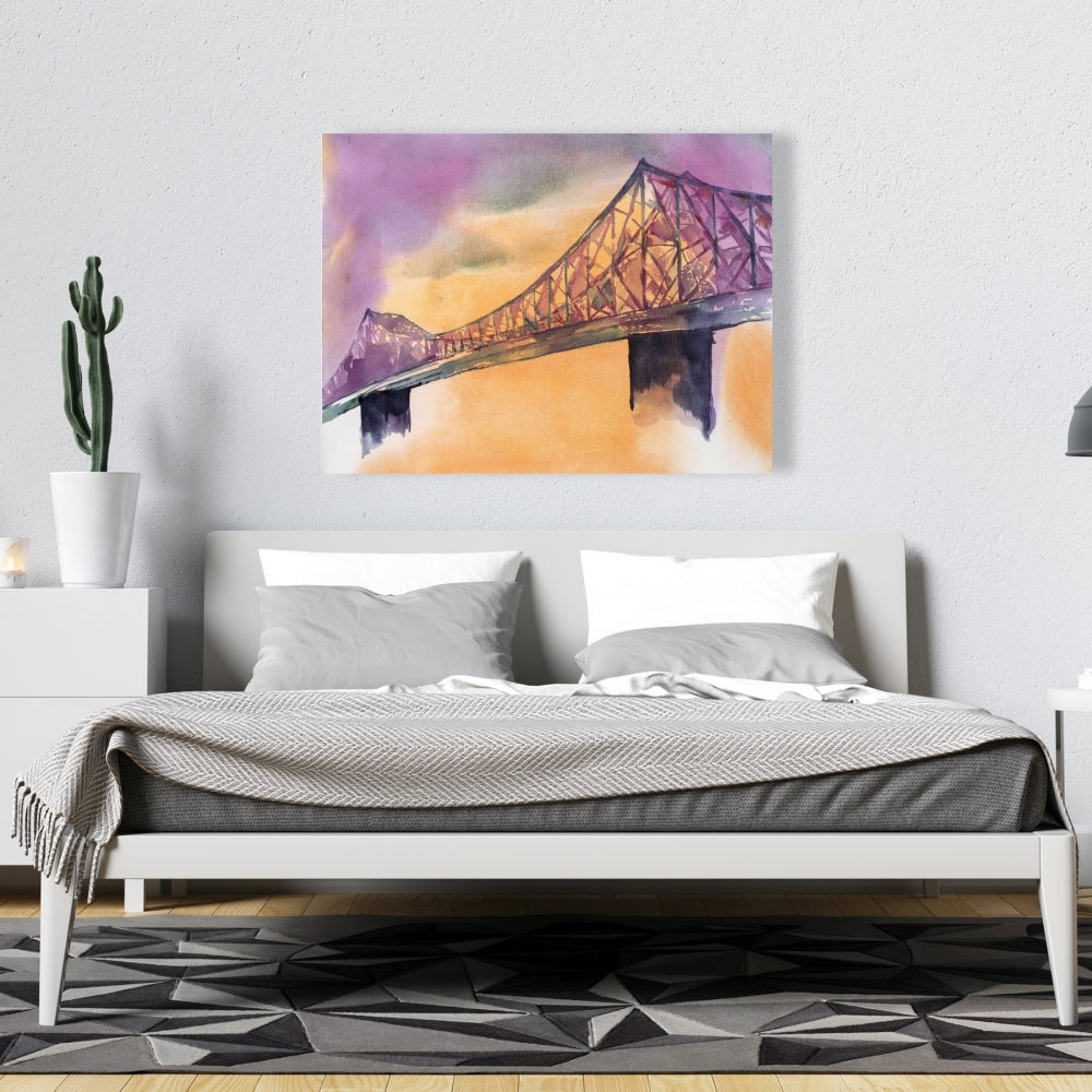 Montreal Jacques-Cartier Bridge Canvas | Gray Home Decor