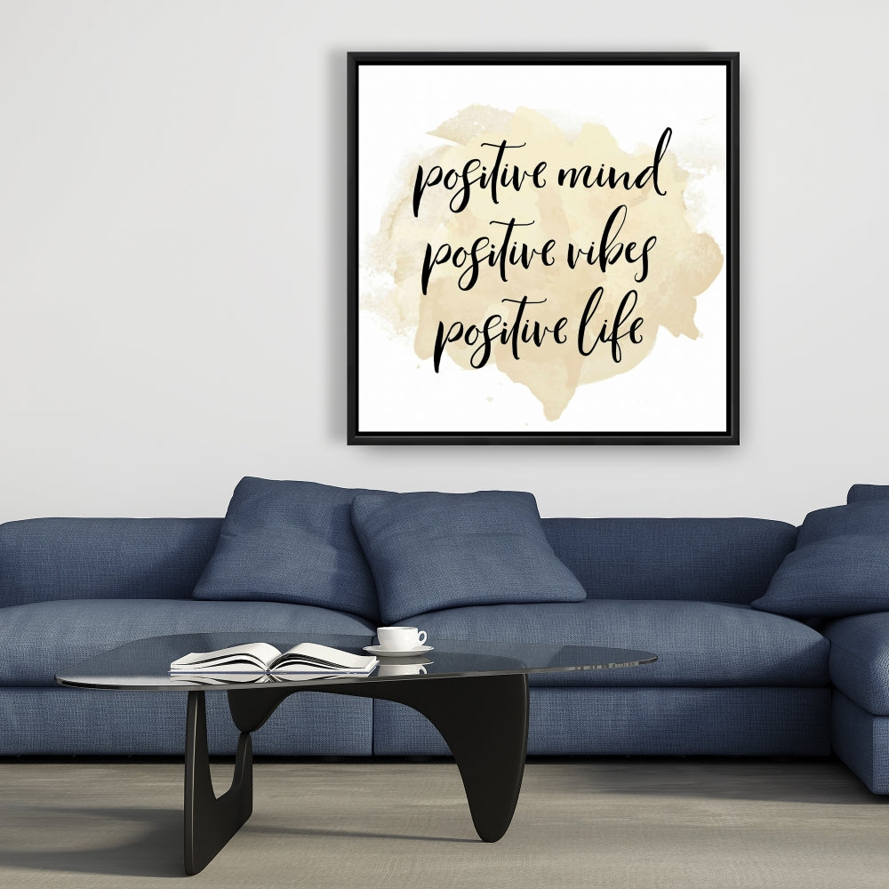 Positive Mind Positive Vibes Canvas | Bedroom Spiritual Decor