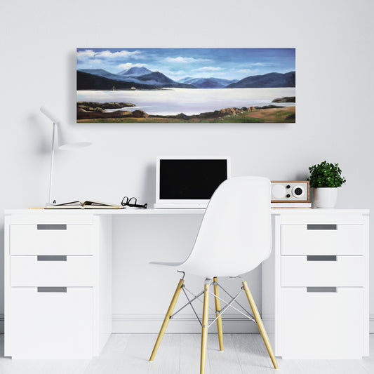 Blue Coastal Canvas - Scottish Highlands Day - Home Decor
