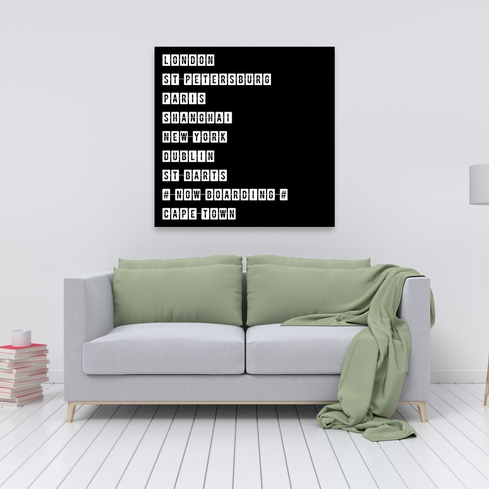 Industrial Cities Bedroom Canvas - Table of Big Cities Decor