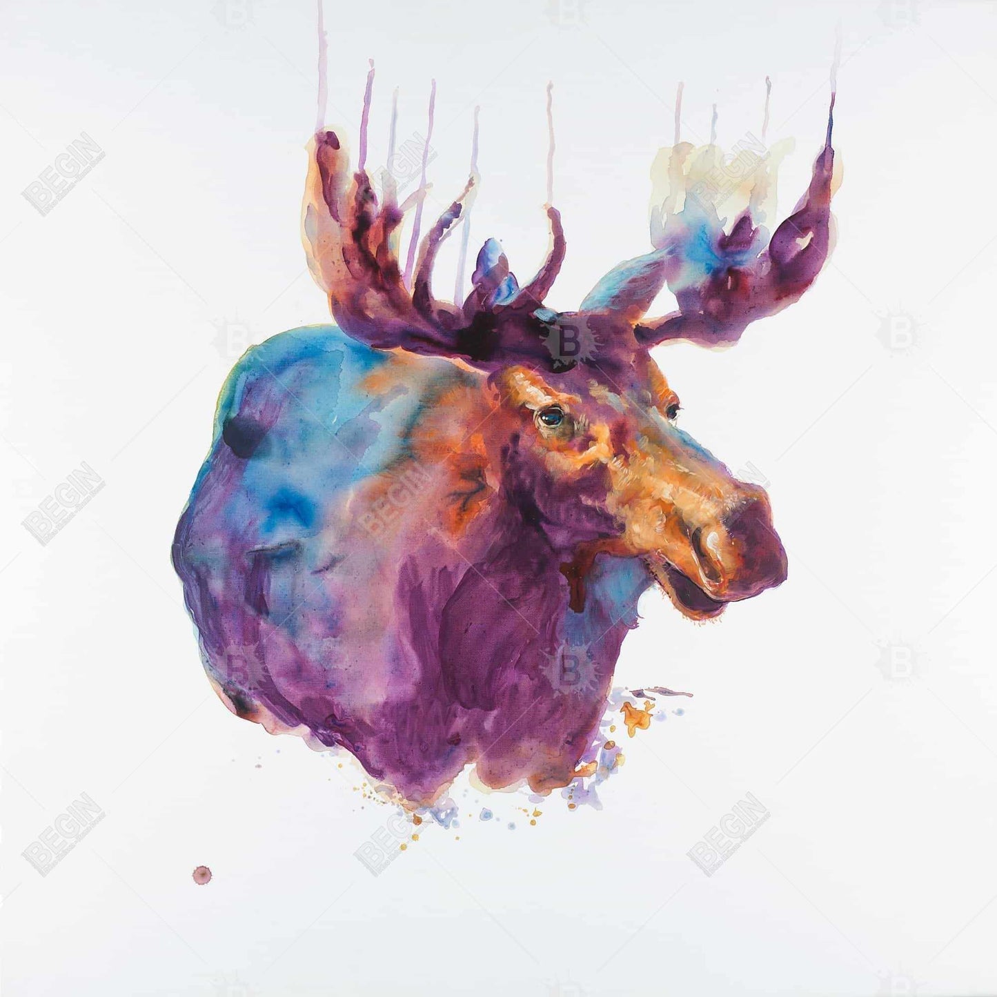 Abstract Moose Canvas | Contemporary Deer Art for Home Decor
