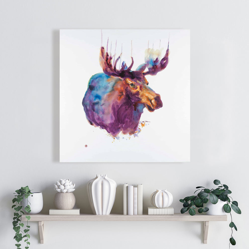 Abstract Moose Canvas | Contemporary Deer Art for Home Decor