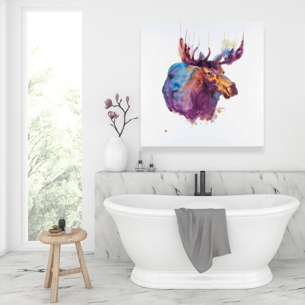 Abstract Moose Canvas | Contemporary Deer Art for Home Decor