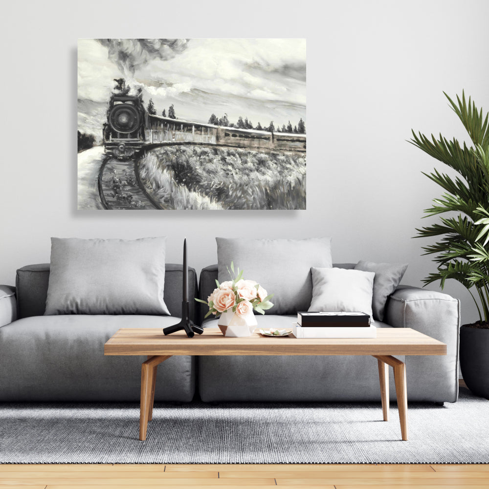 Toile Train à vapeur | Décoration de chambre contemporaine