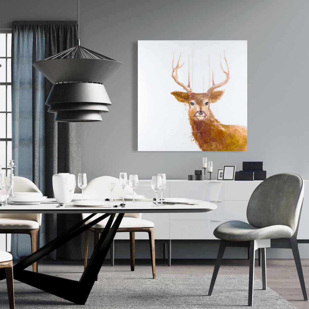 Abstract Deer Canvas | Contemporary Home Decor Wall Art