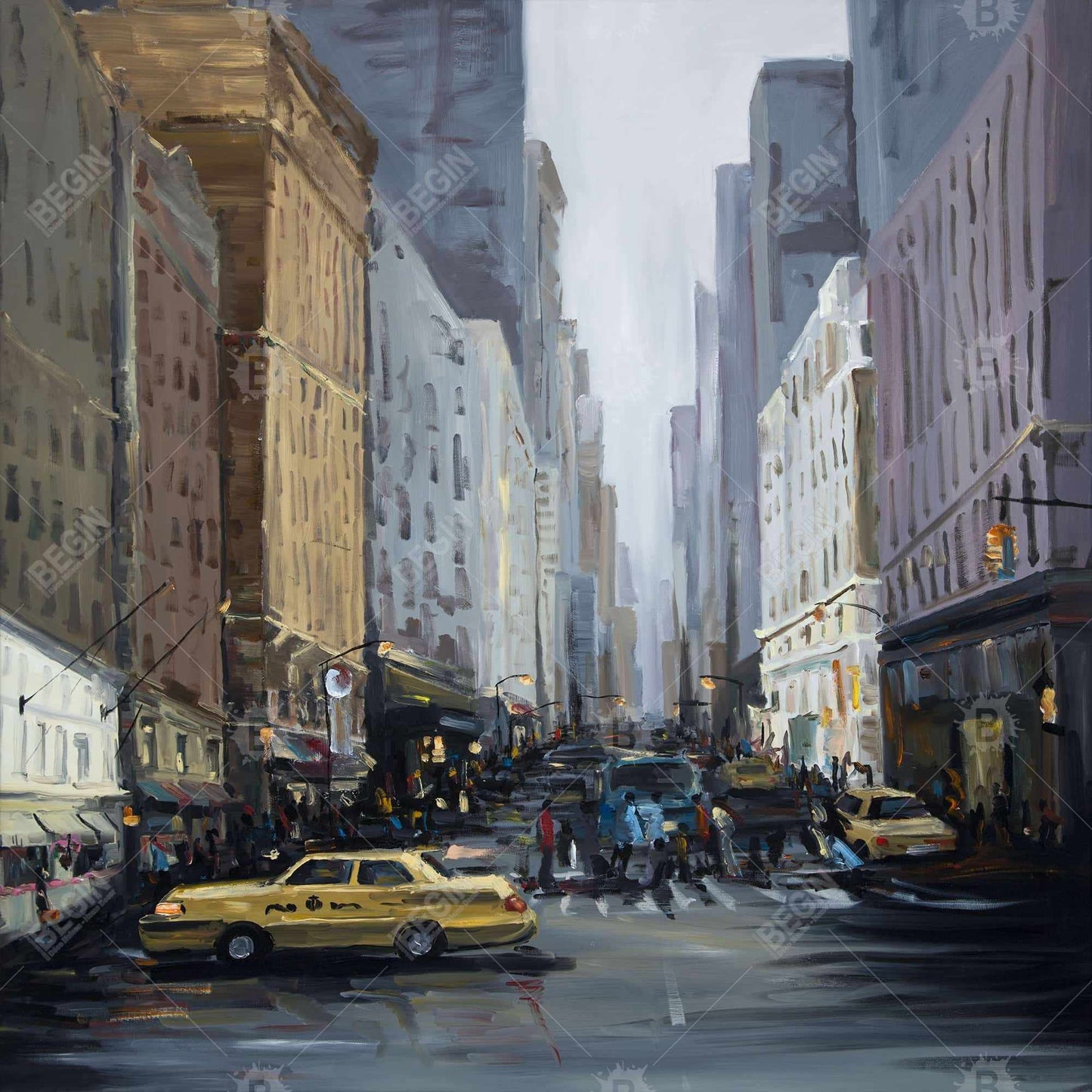 In the City Canvas - Bedroom Brown Building Framed Wall Art