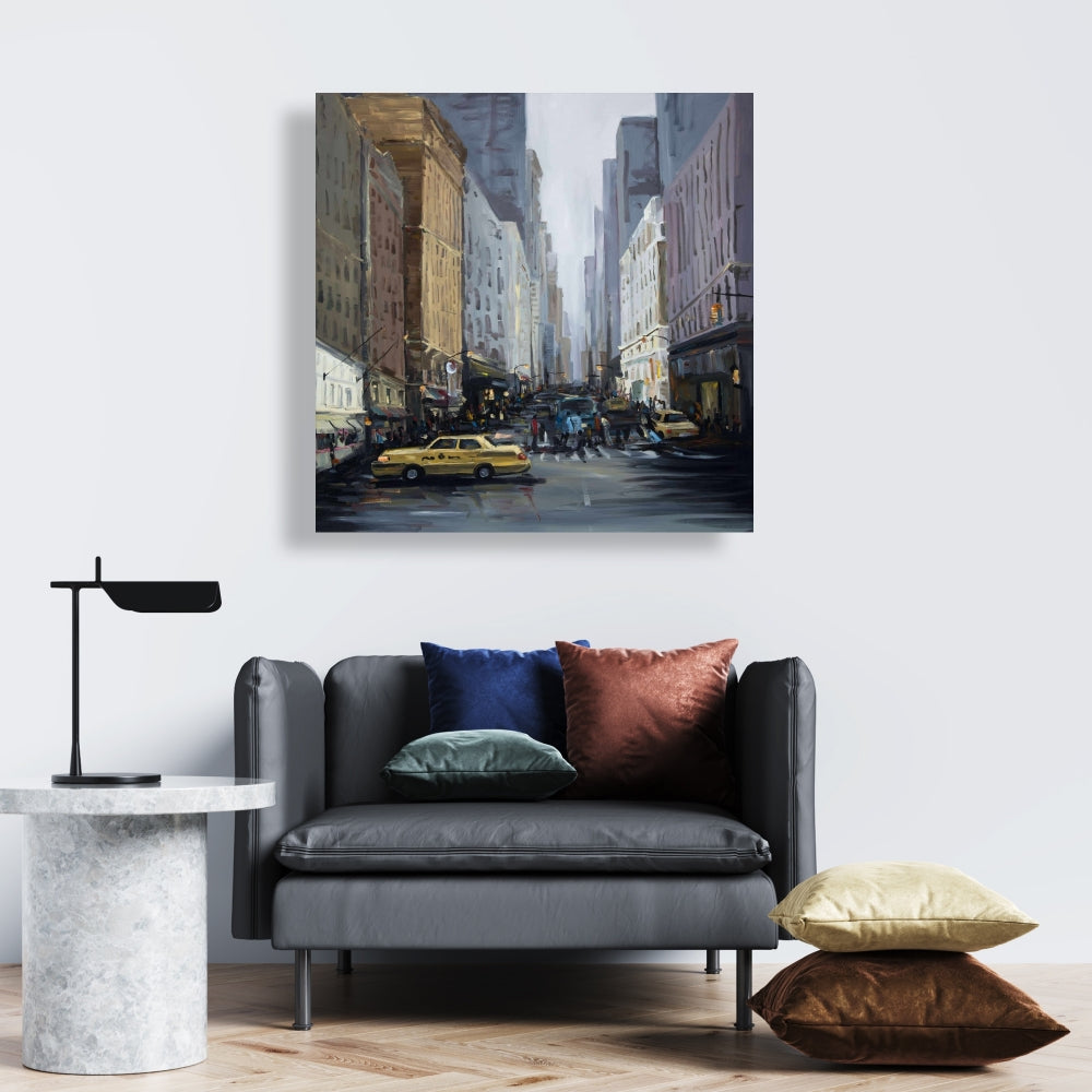 Brown Industrial Cities Canvas - In the City Home Decor Art
