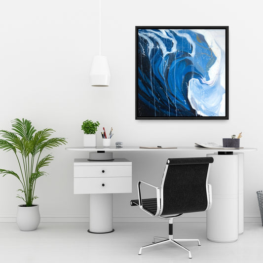 Vague abstraite en mouvement | Toile de mer moderne pour décoration intérieure