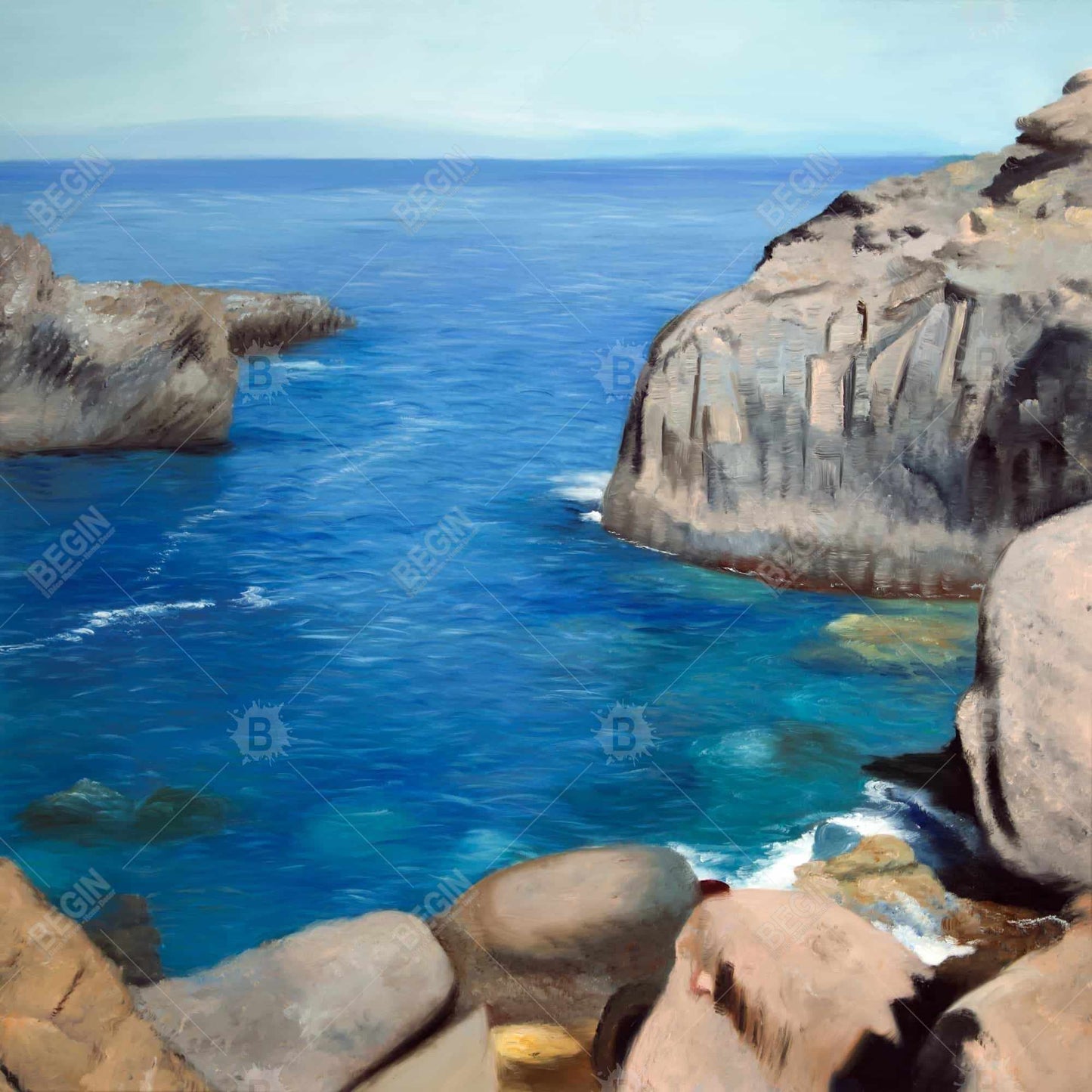 Blue Marine Coastal Canvas | California Coast Home Decor