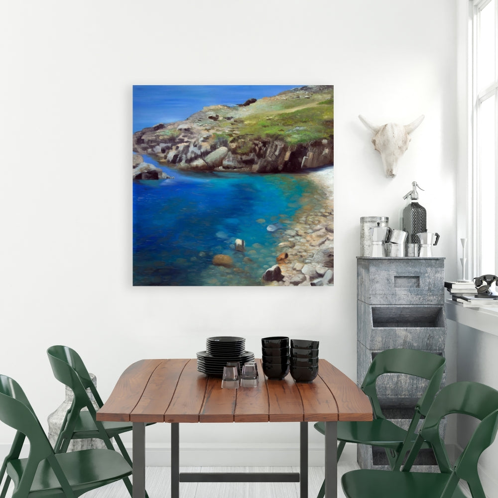 Spanish Coast Marine Blue Canvas - Bedroom Home Decor Art