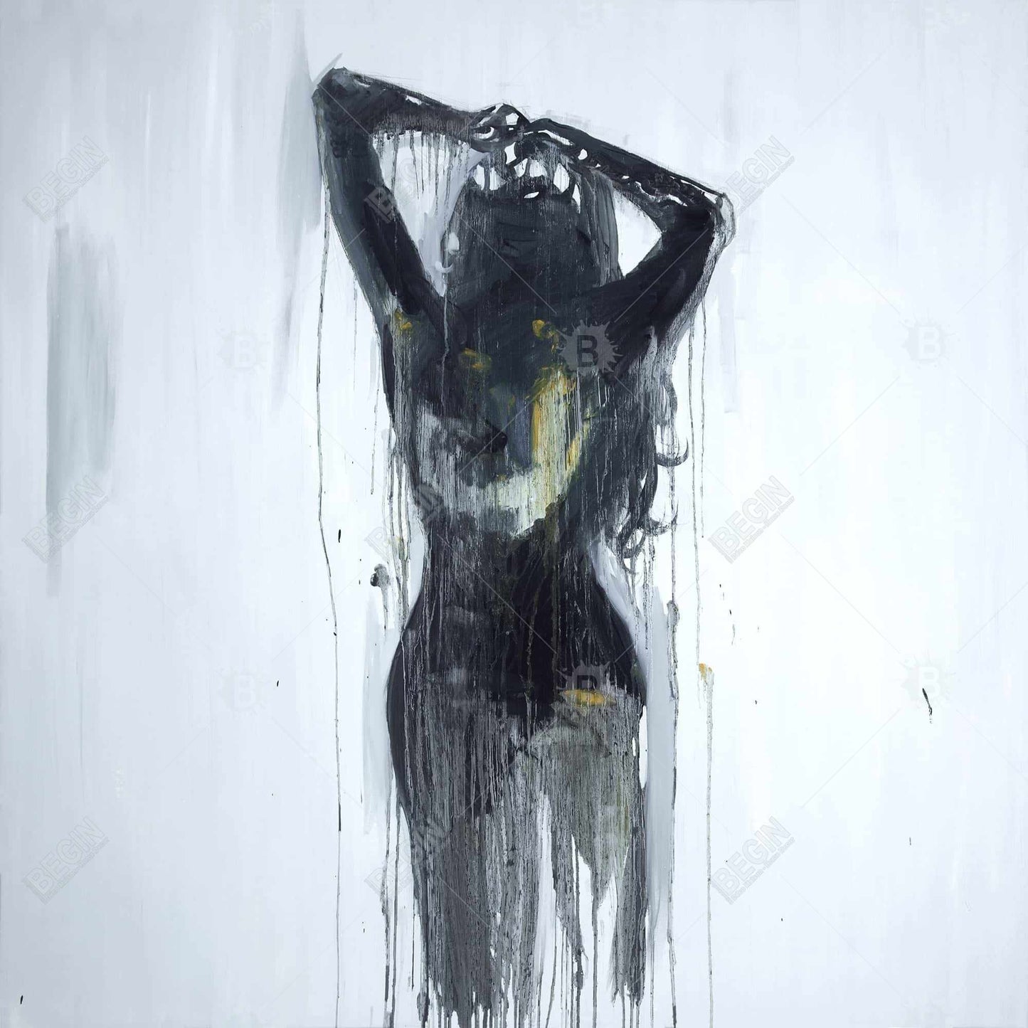 Female Silhouette Canvas | Black Figurative Bedroom Decor