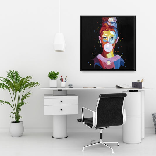 Toile colorée d'Audrey Hepburn Bubblegum - Décoration murale pour chambre