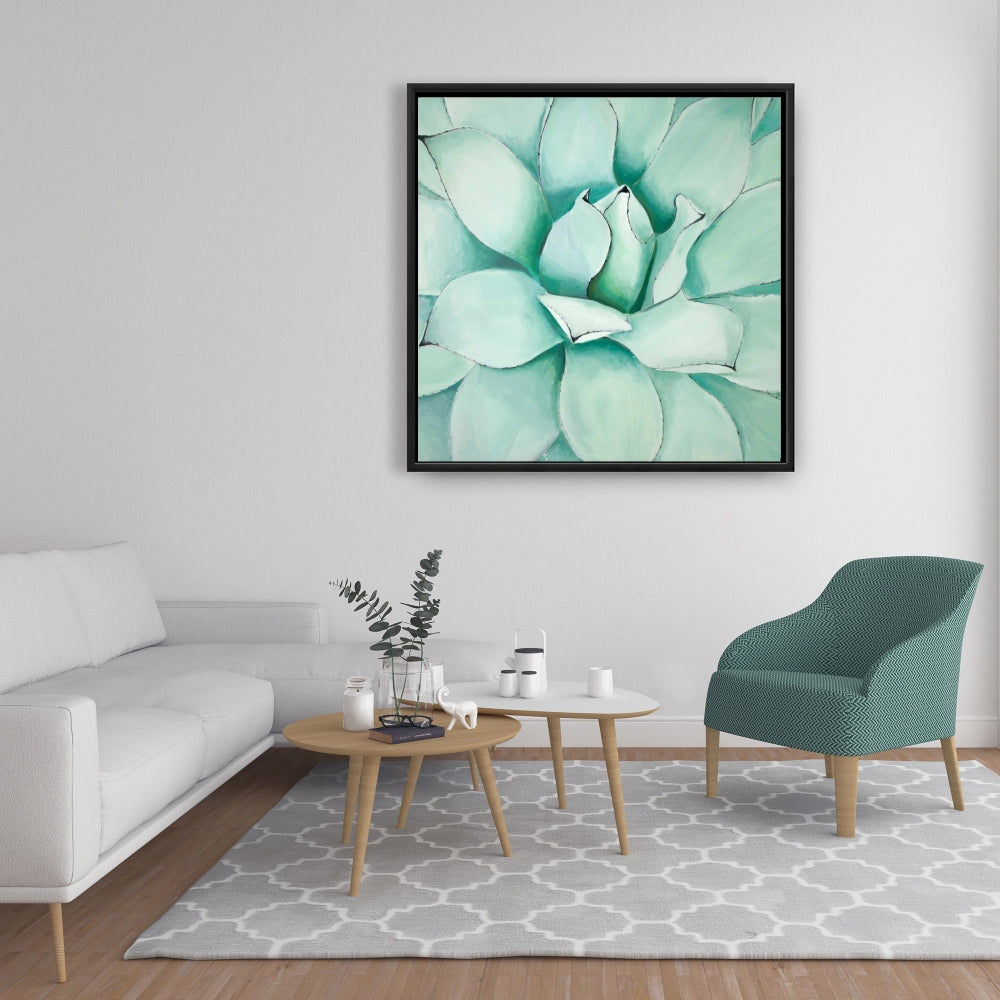 Succulent Closeup - Contemporary Floral Canvas for Home Decor