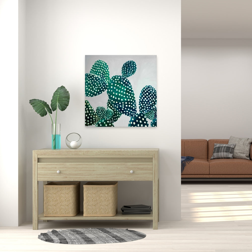 Opuntia Cactus Canvas - Exotic Botanical Bedroom Wall Art