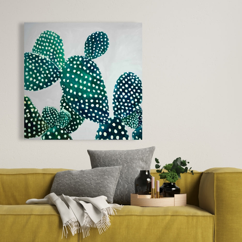 Opuntia Cactus Canvas - Exotic Botanical Bedroom Wall Art