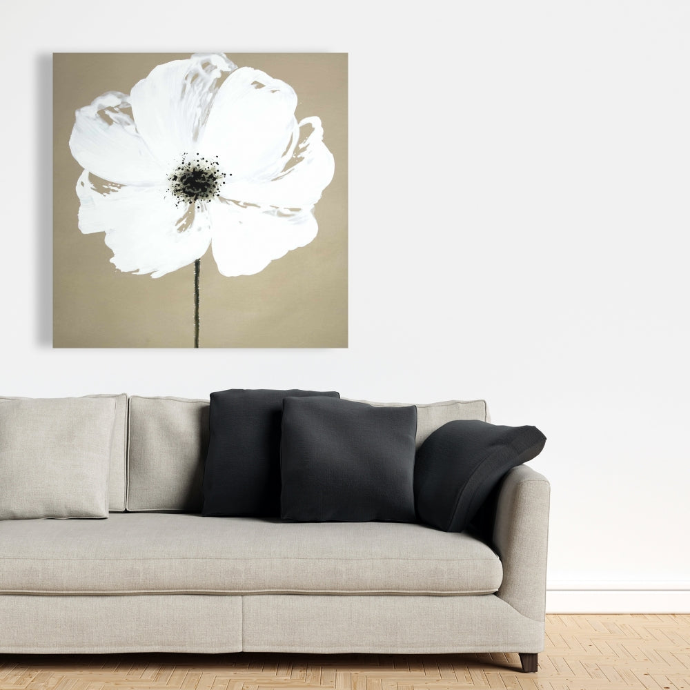 White Bedroom Hygge Canvas - Abstract Color Splash Flower Decor