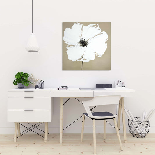 Toile abstraite avec pétales de fleurs et éclaboussures de couleurs – Décoration d'intérieur