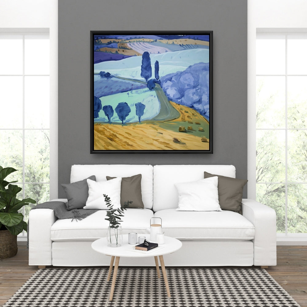 Tuscany Field Trees Scenic Bedroom Canvas | Home Decor Art