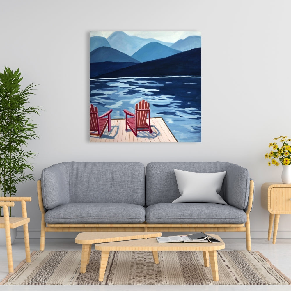 Toile Lac et Montagne | Décoration murale pour chambre | Décoration d'intérieur